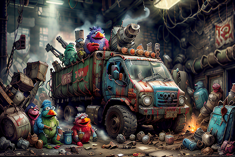 03496-2778438644-concept art  (MuppetManiaAI garbage_truck_1.1), pintle-mounted machine gun, (industrial_0.8), (gritty_1.1), dirty, grimy, worn,.png